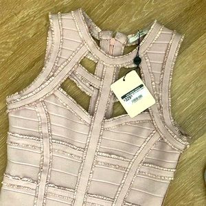 NWT Sara Boo bandage dress pink taupe size small